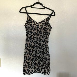 Velvet flower petals slip dress